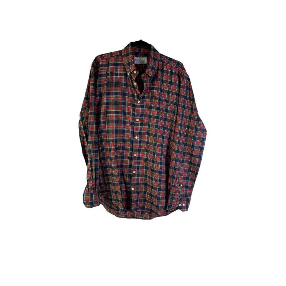 Bird Dog Gray Tartan Plaid Button Front Dress Shirt